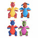 Multipet Dragons Plush Crinkle Dog Toys (Assorted) - MR1EB - Assorted - 10" - 2