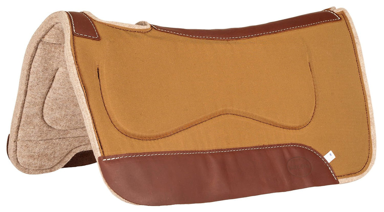 Mustang Canvas and Wool Kidney Saddle Pad - 1211C3 - Brown - 1