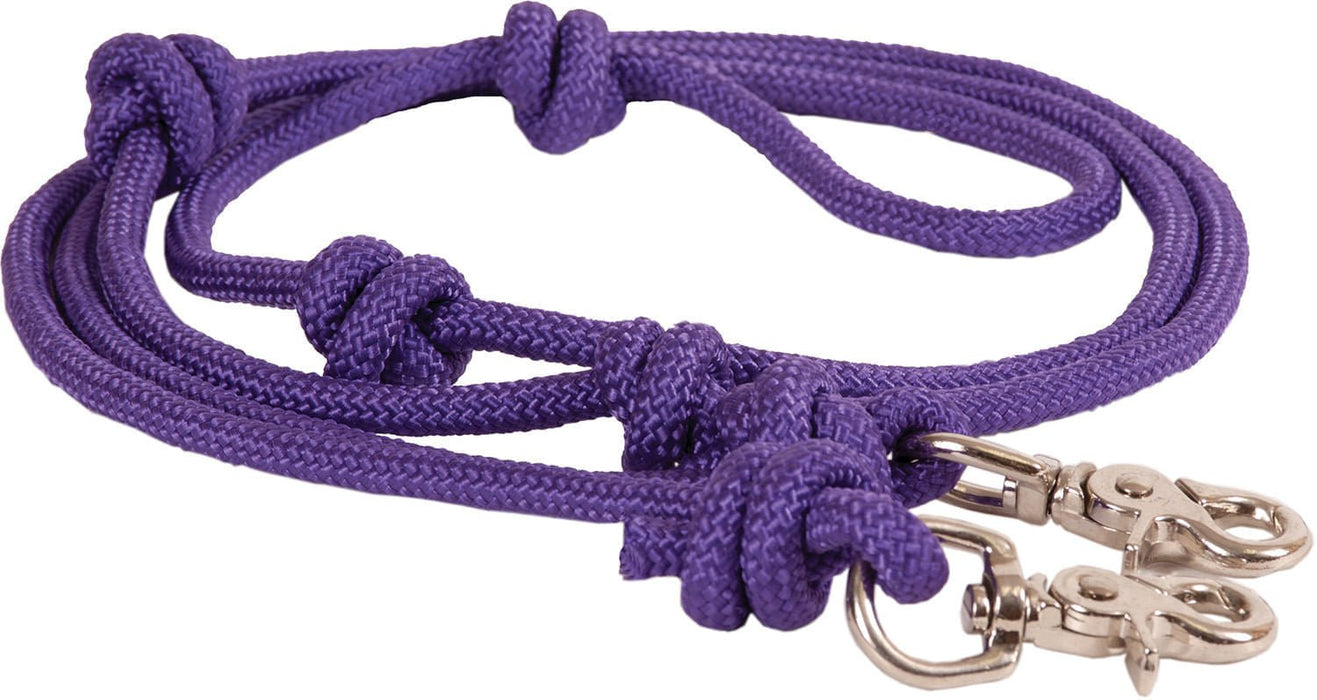 Mustang Mountain Rope 8' Knotted Barrel Rein - 121M5 - Purple - 3