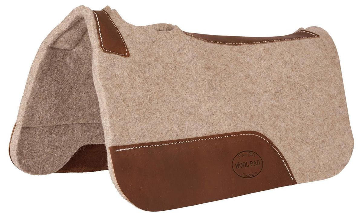 Poney Saddle Pad Showman 24x24 Pouces - Feutre Avec Cuir Grainé - Modèle 6291 Western