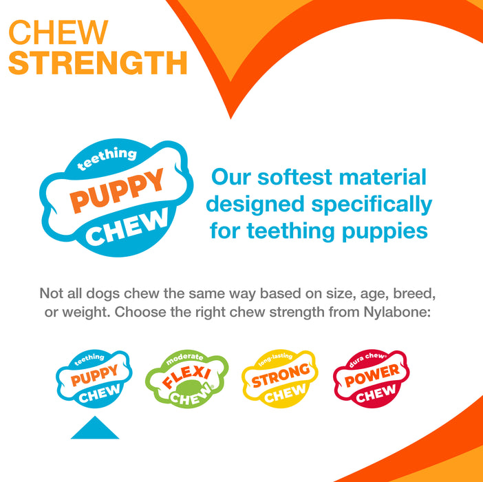 Puppy Teething & Soothing Flexible Chew Toy, Chicken, Pink, X-Small/Petite, Up to 15 lbs.