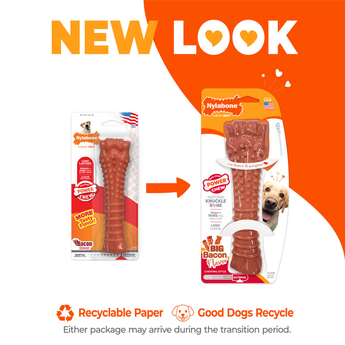 Power Chew Dog Toy, Bacon, X-Large/Souper, 50+ lbs