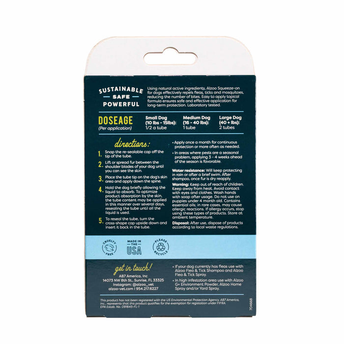 Natural Plant - Based Flea & Tick Squeeze - On Topical for Dogs - 7VWC - 3 pack (3 Month Supply) - 3