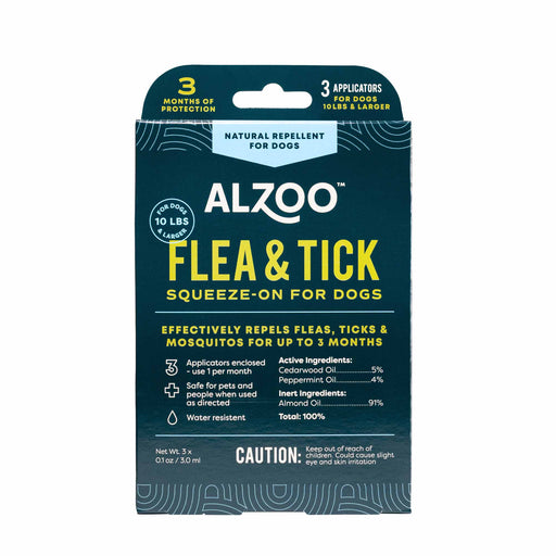 Natural Plant - Based Flea & Tick Squeeze - On Topical for Dogs - 7VWC - 3 pack (3 Month Supply) - 1