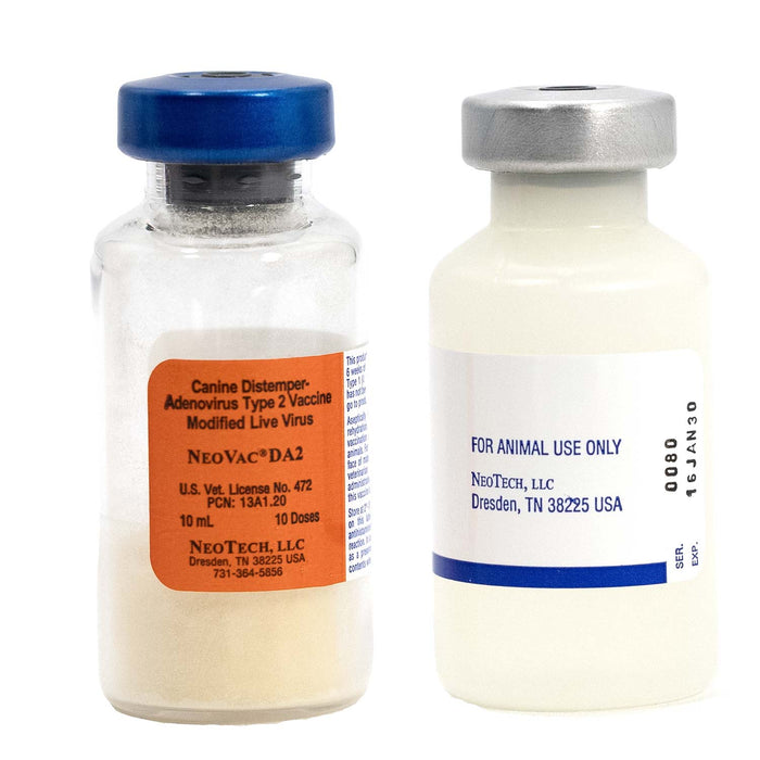 NeoVac DA2 Canine Vaccine – Distemper & Adenovirus Type 2, Modified Live, Puppy & Adult Dogs - N2NAA - 10 Dose - 6