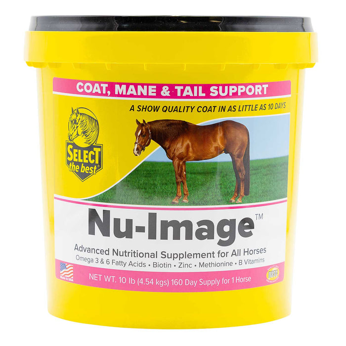 Nu - Image Coat, Mane & Tail Supplement for Horses – Biotin, Omega Fatty Acids & Zinc for Healthy Hair Growth - SELBE - 10 lb - 160 Day Supply - 2