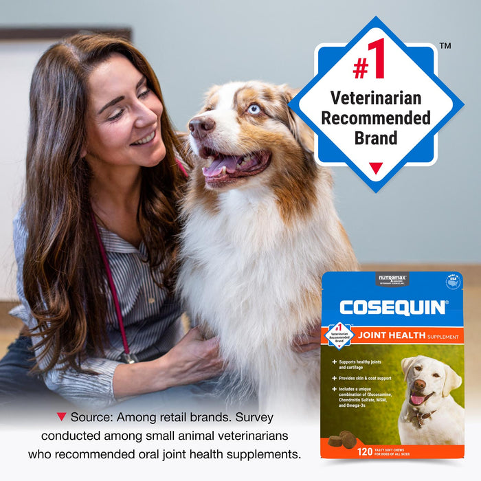 Nutramax Cosequin Joint Health Supplement for Dogs - With Glucosamine, Chondroitin, MSM, and Omega - 3's - 015NM-CQOMSC120-MSM - 120 count - 11