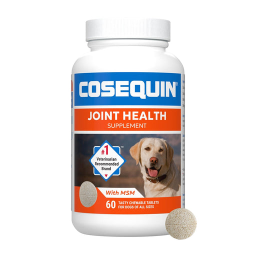 Nutramax Cosequin Maximum Strength Joint Health Plus MSM Supplement for Dogs, Chewable Tablets - 015NM-DS60 - 60 Chewable Tablets - Each - 1
