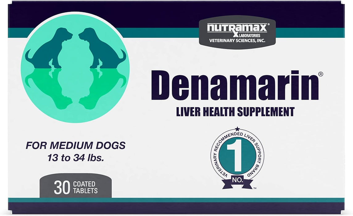 Nutramax Denamarin Liver Health, Stabilized Tablets - 015NM-D225 - 13 - 34lbs - 1 pk (30 ct) - 13