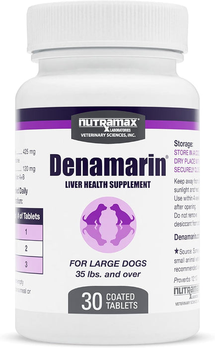 Nutramax Denamarin Liver Health Tablets for Dogs and Cats - 015NM-3000112 - 35 - 65lbs - 30 Tablets - 18