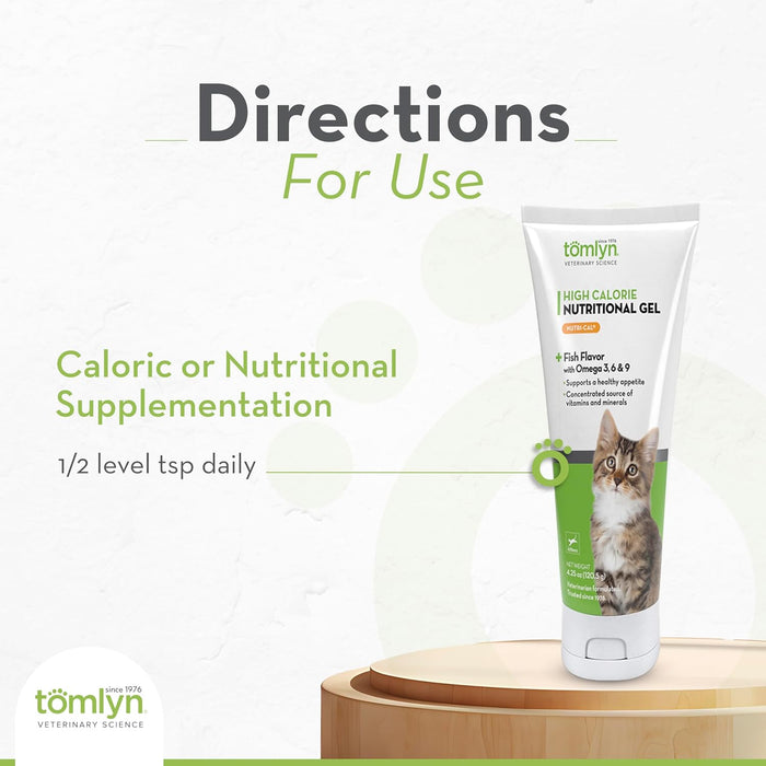 Nutri - Cal® High Calorie Nutritional Gel Fish Flavor for Kittens, 4.25 oz - T6R4 - 4.25 oz - Fish - 5