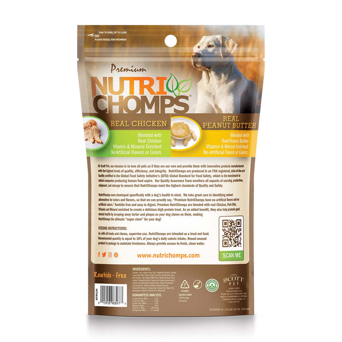 NutriChomps Peanut Butter Flavor Mini Twist, 10 ct - TGP9 - 5.29 oz - Chicken and Peanut Butter - 2