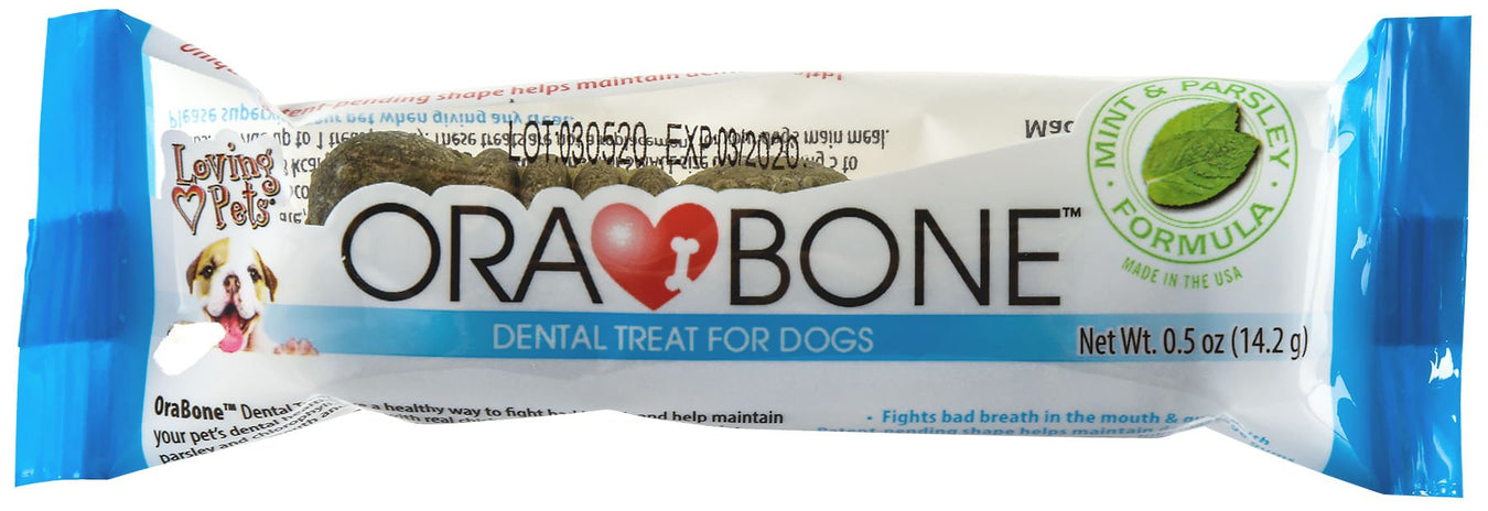 Ora - Bone Dental Treats for Dogs – Fresh Breath, Plaque & Tartar Control, USA Made - ZO4A - Small - Each - Individual - 1