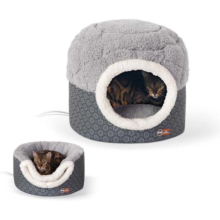 K&H Pet Products Thermo-Pet Nest Heated Cat Bed Gray Small 18 X 15 Inches (4C FFP) Color Grey