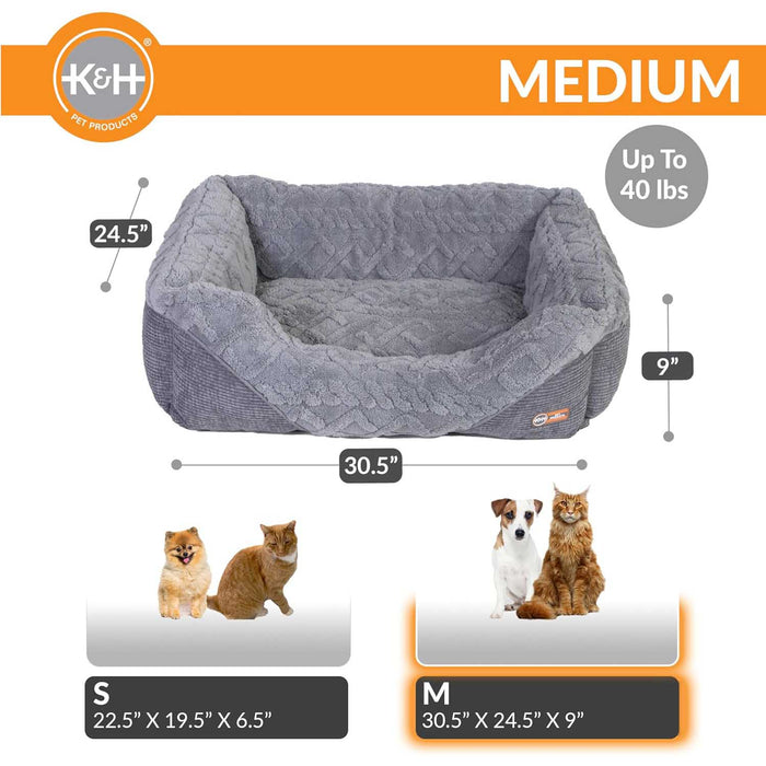 K&H Pet Products Thermo-Pet Lounge Sleeper Heated Cat & Dog Bed Color Grey