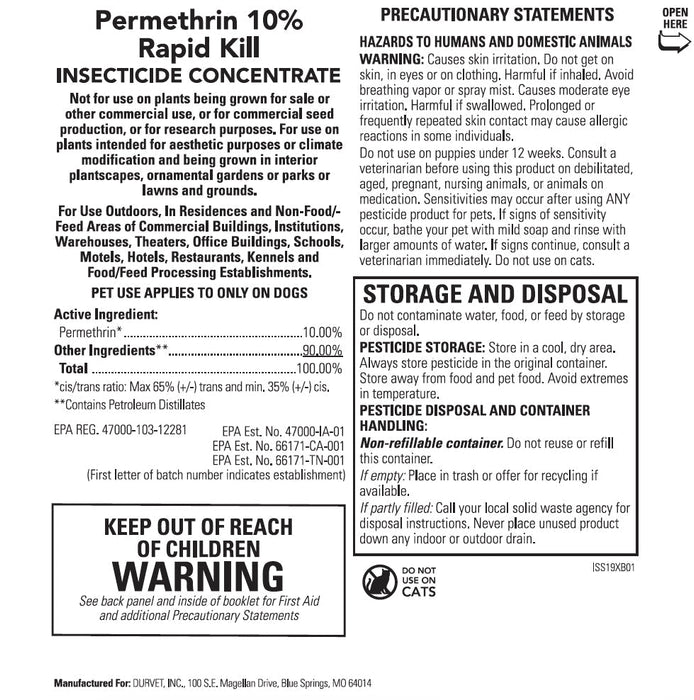 Permethrin 10% Livestock & Premise Fly Spray, EC - 7VVL - 32 oz - 3