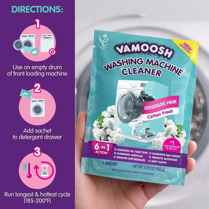 Pet Hair Washing Machine Cleaner & Pet Hair Dissolver - VM22 - Cotton Fresh - 5.29 oz - 1 pouch - 4