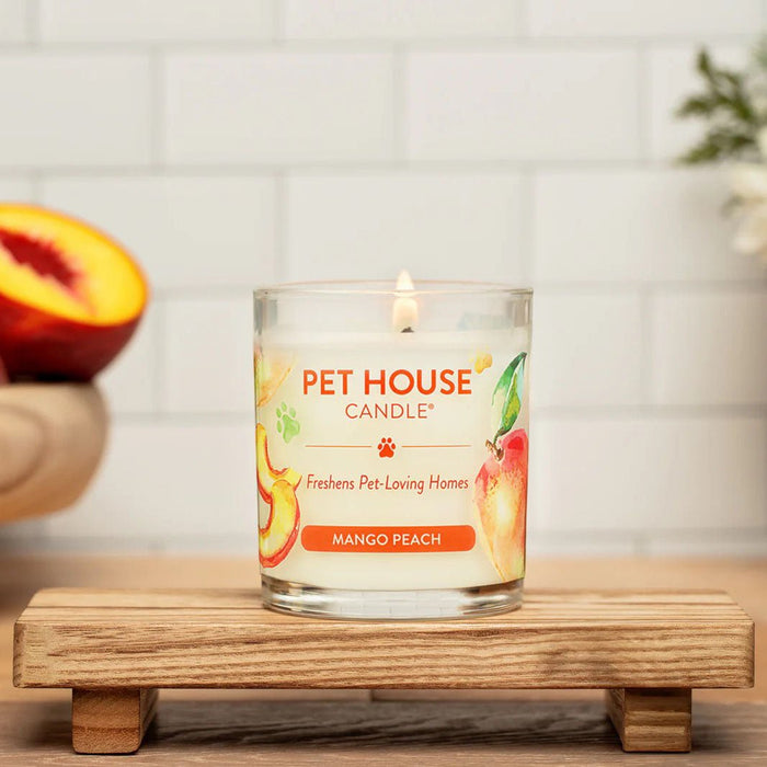 Pet House Candle, 9 oz – Pet Odor Eliminating, Non - Toxic, Long - Lasting, Hand - Poured in USA - PHC9 - Mango Peach - 9 oz - 1 ct - 47