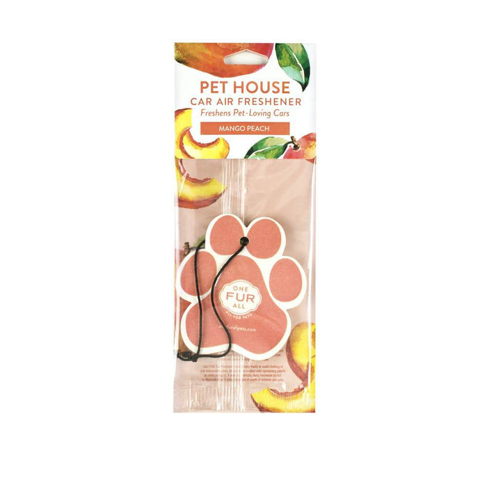 Pet House Car Fresheners, Pet Odor Eliminator, Natural Air Freshener, Non - Toxic Car Scent, Long - Lasting Pet - Friendly Fragrance, 100% Plant - Based, Safe for Dogs & Cats, Made in USA - PHCAK - Mango Peach - 1 ct - 25
