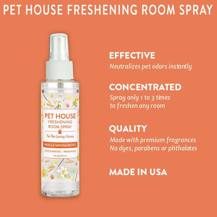Pet House Freshening Room Sprays, 4 oz – Concentrated, Non - Toxic, Safe for Pet Homes - PHCBS - 4 fl oz - Vanilla Sandalwood - 28