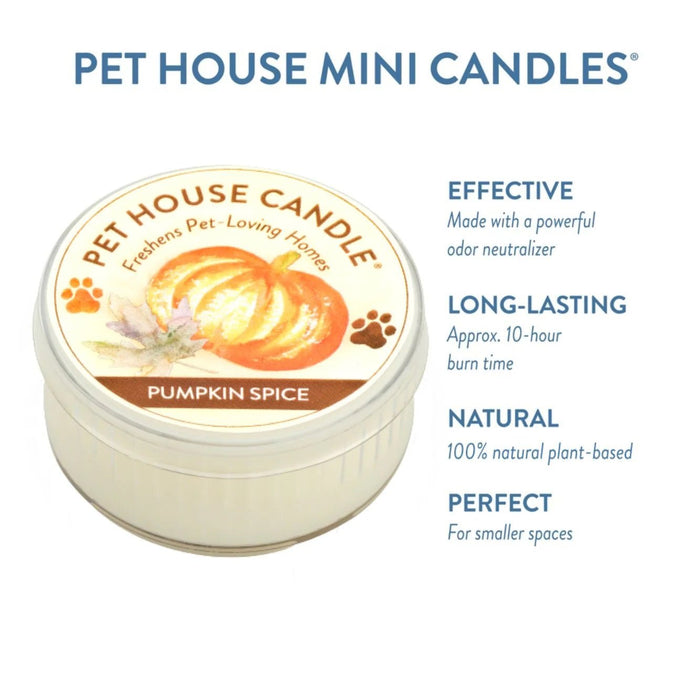 Pet House Mini Candle 1.5 oz – Pet - Friendly Odor Eliminating Candle - PHCA7 - Pumpkin Spice - 1.5 oz - 17