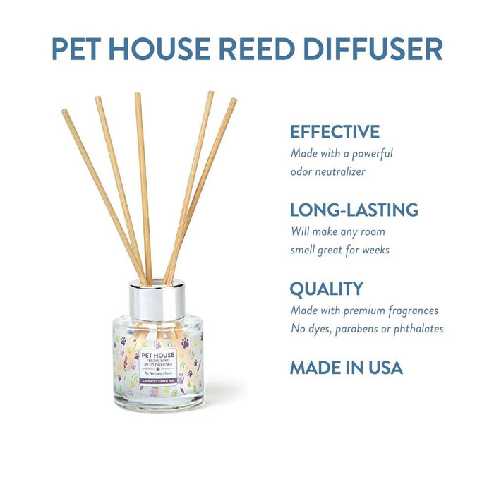 Pet House Reed Diffuser – Pet - Friendly Odor Neutralizer for Homes - PHCBU - Lavender Green Tea - 3 fl oz - 4