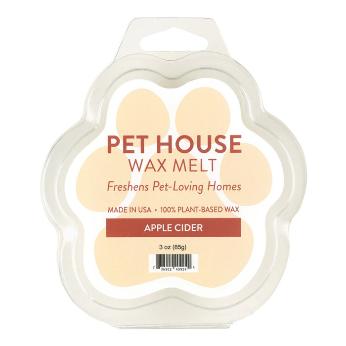 Pet House Wax Melts – 100% Natural Plant - Based, Odor - Eliminating, Paw - Shaped, Pet - Friendly - PHCAT - Apple Cider - 3 oz - 1