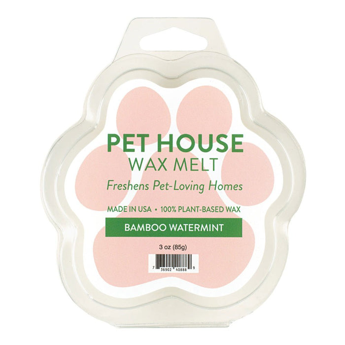 Pet House Wax Melts – 100% Natural Plant - Based, Odor - Eliminating, Paw - Shaped, Pet - Friendly - PHCAU - Bamboo Watermint - 3 oz - 5