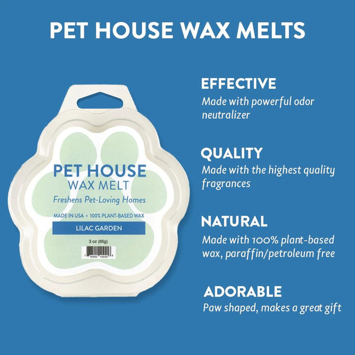 Pet House Wax Melts – 100% Natural Plant - Based, Odor - Eliminating, Paw - Shaped, Pet - Friendly - PHCAY - Lilac Garden - 3 oz - 14