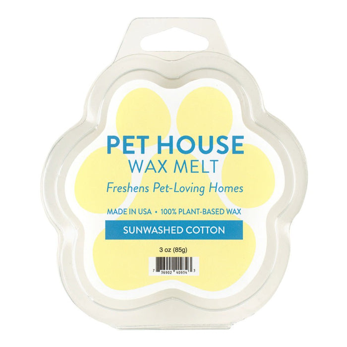 Pet House Wax Melts – 100% Natural Plant - Based, Odor - Eliminating, Paw - Shaped, Pet - Friendly - PHCB5 - Sunwashed Cotton - 3 oz - 26
