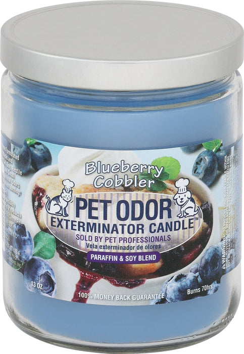 Pet Odor Exterminator Candle – Enzyme - Based Odor Eliminating Candle Safe for Pets - SPTGJ - Blueberry Cobbler - 13 oz - 8