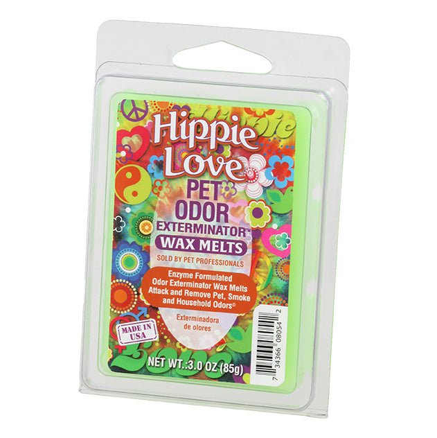 Pet Odor Exterminator Wax Melts – Odor Neutralizing Enzyme Formula, Pet - Safe, Flameless - SPTGW - Hippie Love - 3 oz - 8