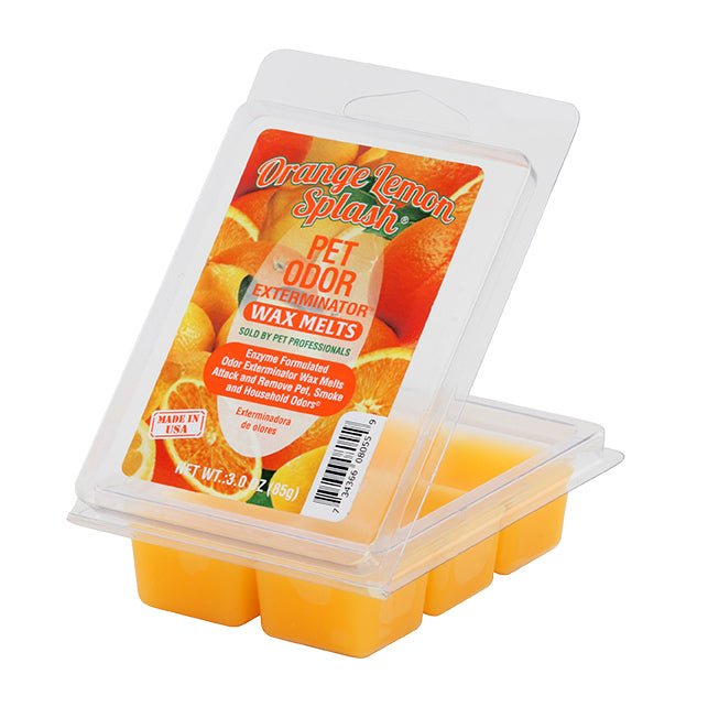 Pet Odor Exterminator Wax Melts – Odor Neutralizing Enzyme Formula, Pet - Safe, Flameless - SPTGY - Orange Lemon Splash - 3 oz - 7