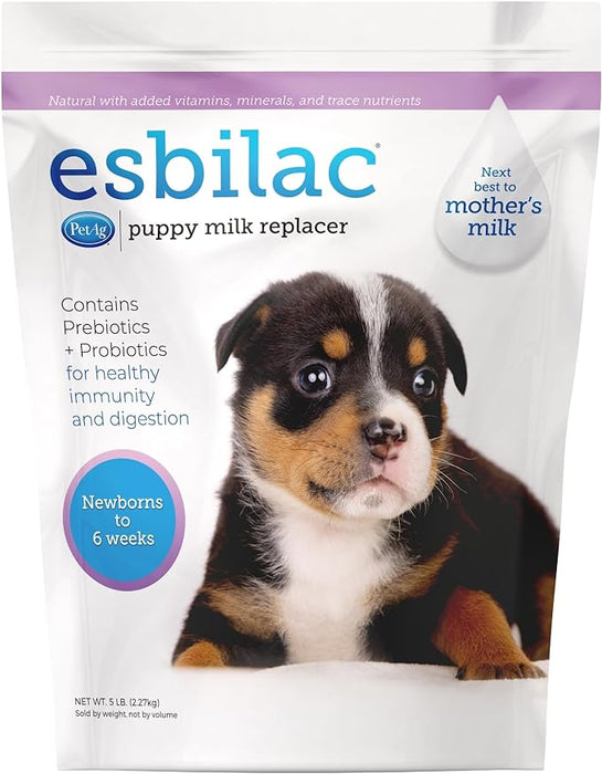 PetAg Esbilac Puppy Milk Replacer – Powdered Formula for Orphaned Puppies - B7E8 - Powder - 5 lbs - 6
