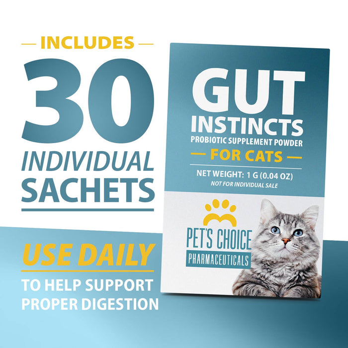 Pet’s Choice Gut Instincts Probiotic Supplement for Cats, Digestive & Immune Support, 30 Powder Packets, Made in USA - 015PC-ZVH - Chicken Liver - 30 ct - 5