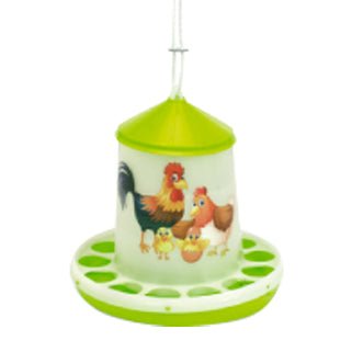 Plastic Poultry Feeder – Hanging Chicken & Bird Feeder, Happy Range - GAUD2 - Green Lemon - 2 kg (4.41 lbs) - 1