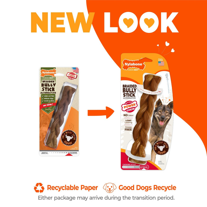 Power Chew Braided Bully Stick Alternative Chew Toy, Large/Giant, Up to 50 lbs - N9ZC - Bully Stick - Large/Giant - 4