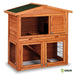 Prague Wooden Rabbit Hutch with Ramp, Two - Level Outdoor Bunny House - GAUED - Prague - 1