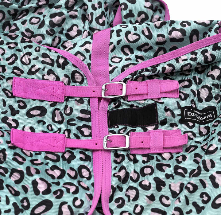 Pre - Sale Jeffers Expression Softmesh Combo Neck Horse Fly Sheet - JEFZY2 - Pre - Sale Party Cheetah - 66" - 21