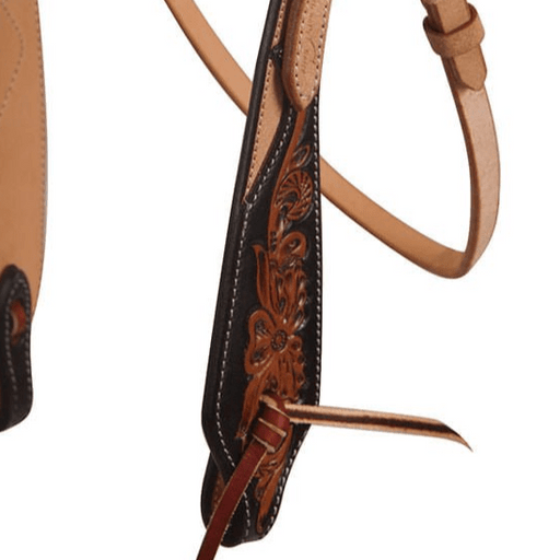 Professional's Choice Black Floral Roughout Browband Headstall - PL14LQ - Horse - 2