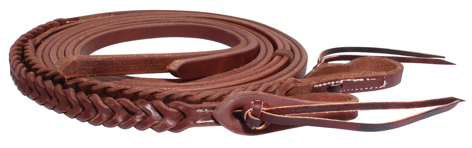 Professional's Choice Ranch Bleeding Heart Split Reins, Heavy Oil - PL14LJ - 1