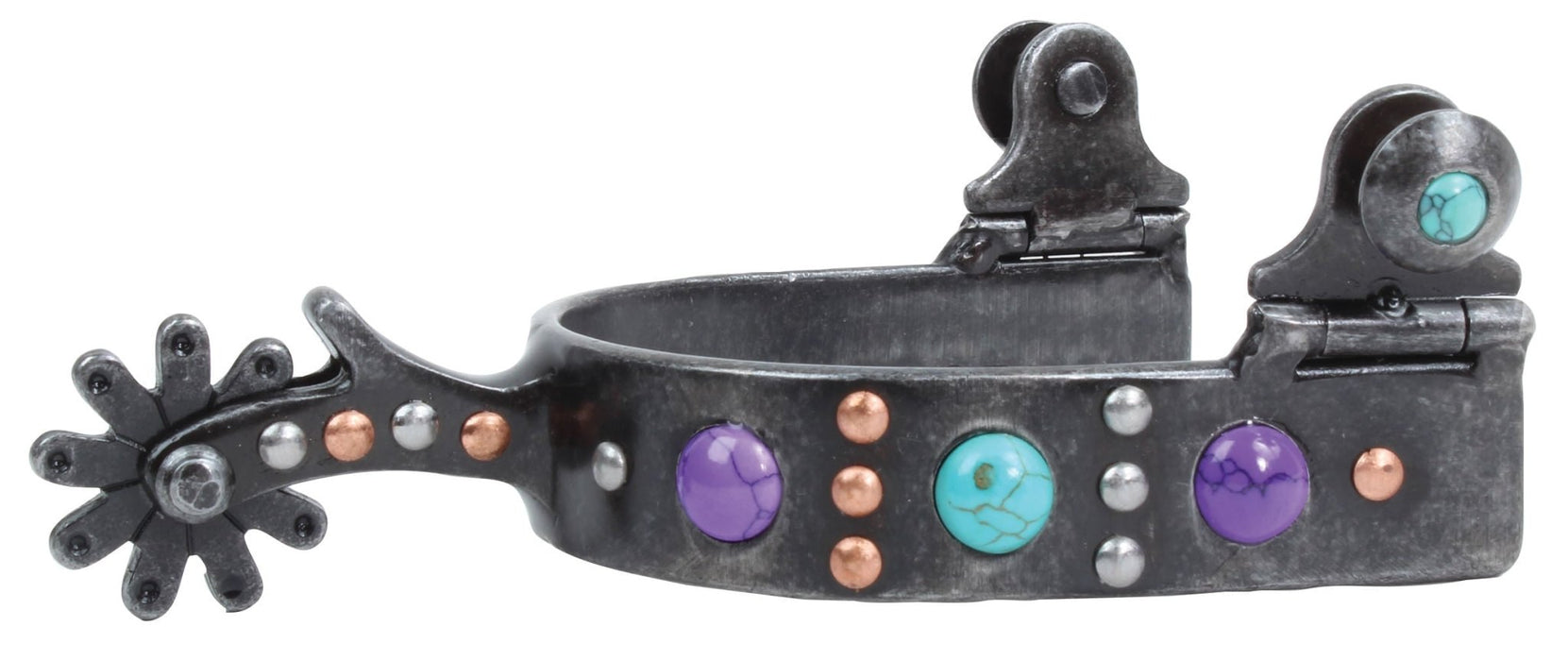 Professional's Choice Stone Dot Spurs - PL1ACE - Purple/Turquoise - 1 in - 1