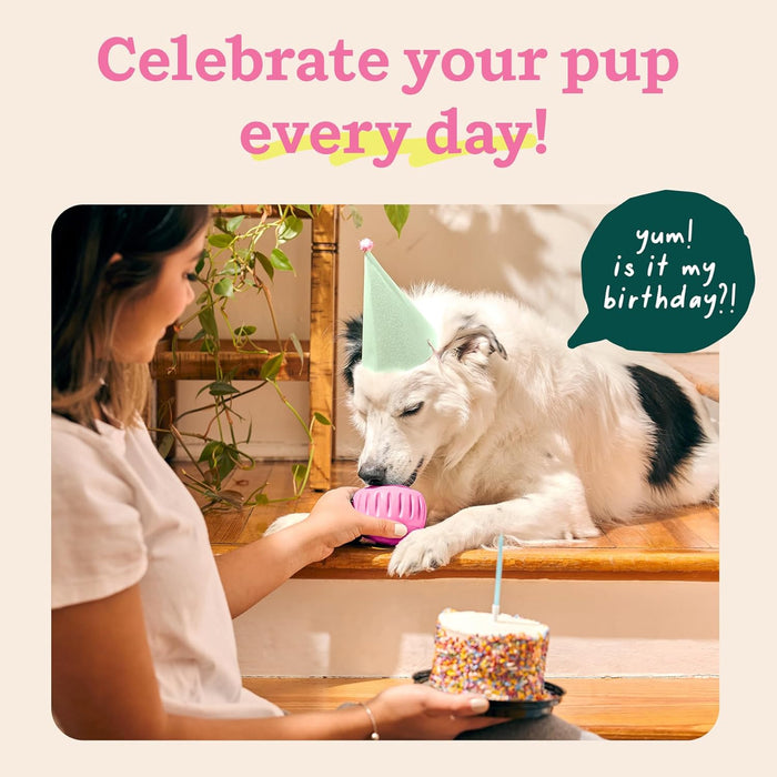Pupsicle 'Birthday' Party Treat Dispensing Dog Toy – Interactive, Long - Lasting Chew & Puzzle Toy for Dogs - WO2AV - Small - Pink - 1 ct - 21