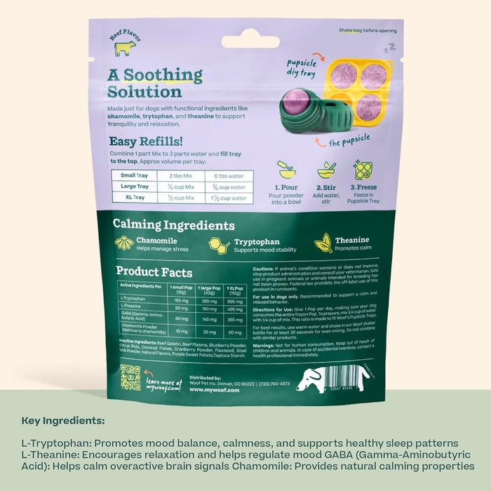 Pupsicle Pops Flavored Treat Mix - WO2BK - Calming Mix - Beef - 5.5 oz - 20