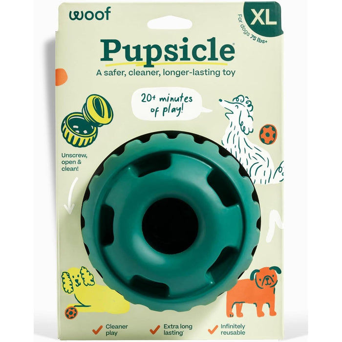 Pupsicle Treat Dispensing Dog Toy – Interactive, Long - Lasting Chew & Puzzle Toy for Dogs - WO2D - X - Large - Green - 1 ct - 15