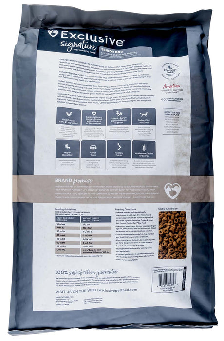 Purina Exclusive Signature Premium Senior Adult Dog Food, Chicken/Brown Rice - PANFF - 30 lbs - 2