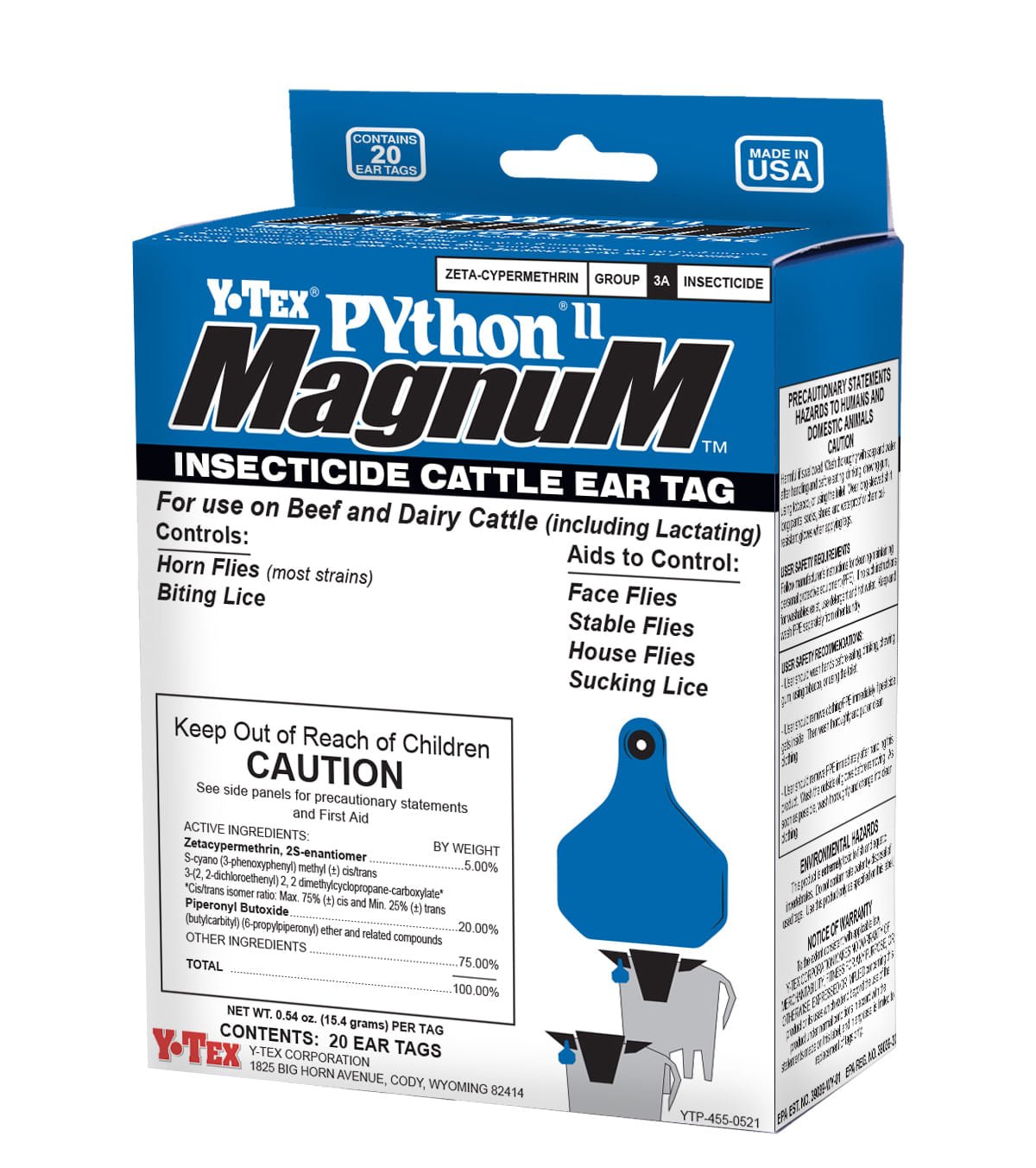 Python Cattle Tags Dogs Y-Tex Python II Magnum Insecticide Cattle Ear Tags — Pet Supplies 4 Less