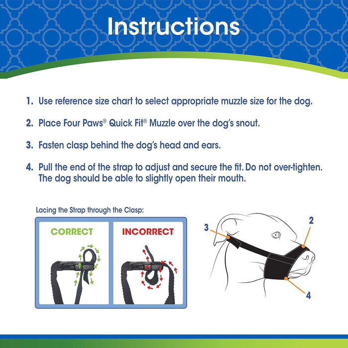 Quick - Fit Dog Muzzle by Four Paws - 39E1 - Size 0 - 5