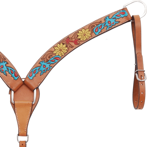 Rafter T Thunderbird Breast Collar, Full, Lt Oil - RTRE7 - 2