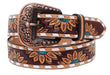 Rafter T Turquoise Sunflower Ladies' Belt - RTRFD - Large - 1